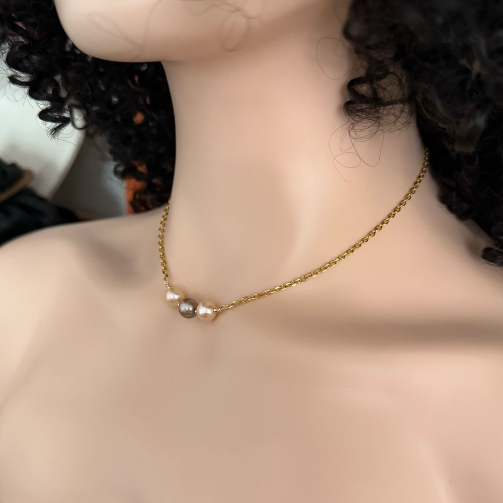 Gold-Filled Edison Pearl Bar Pendant Necklace